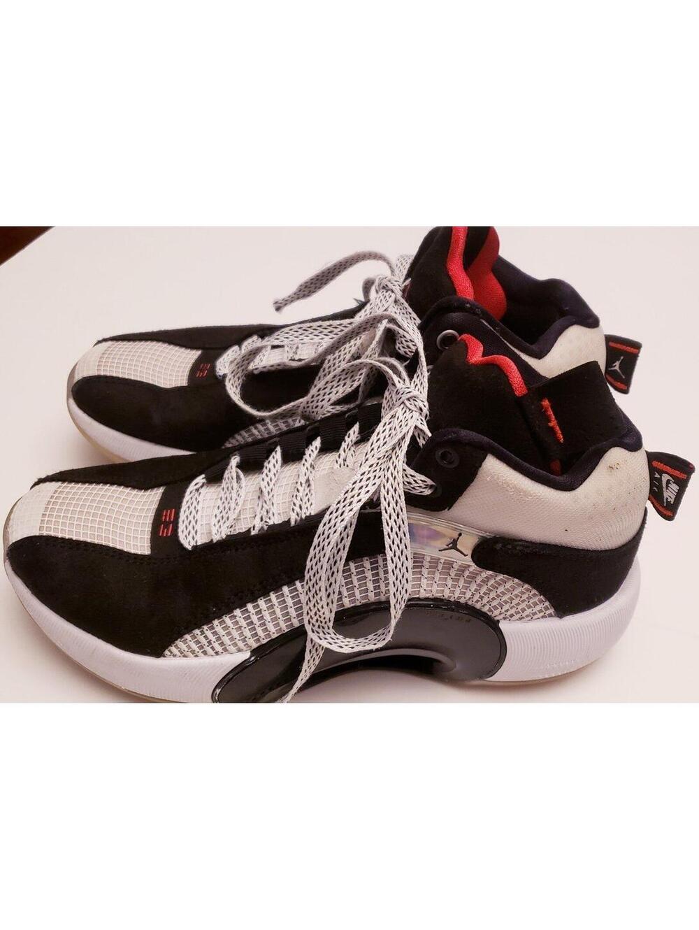 Nike Jordan Air Sneakers Black White Red Size 11